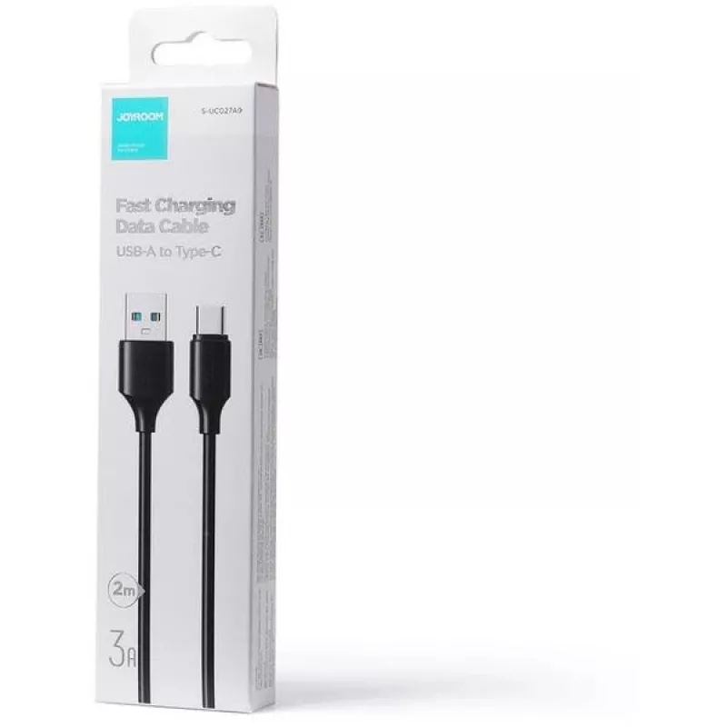JOYROOM S-UC027A9 USB-A į USB-C laidas 2M juodas 3A greitas įkrovimas ir duomenų sinchronizavimas