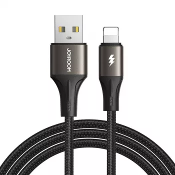 Joyroom SA25-AL3 USB-A į Lightning laidas 1,2m Juodas 3A Įkrovimas ir duomenų sinchronizavimas