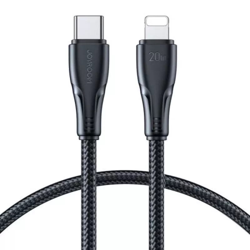 Joyroom Surpass Series USB-C į Lightning greito įkrovimo ir duomenų laidas 20W PD, 1,2 m, juodas (S-CL020A11)