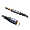 JOYROOM SY-A06 Lightning į 3,5 mm garso keitiklio kabelis, 1,2 m, juodas