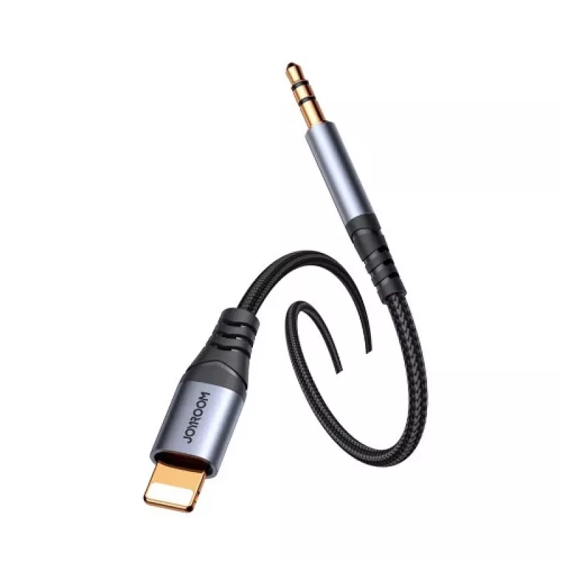JOYROOM SY-A06 Lightning į 3,5 mm garso keitiklio kabelis, 1,2 m, juodas