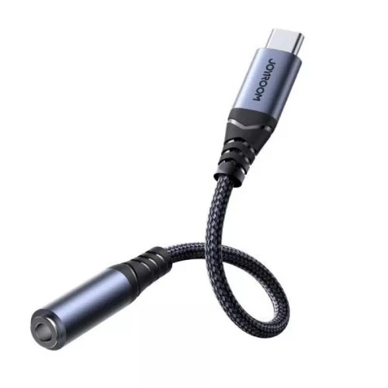 Joyroom SY-C01 USB-C į 3,5 mm garso adapteris su 60W PD įkrovimu, 0,14 m, juodas