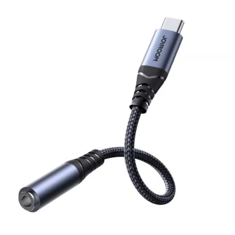 Joyroom SY-C01 USB-C į 3,5 mm garso adapteris su 60W PD įkrovimu, 0,14 m, juodas