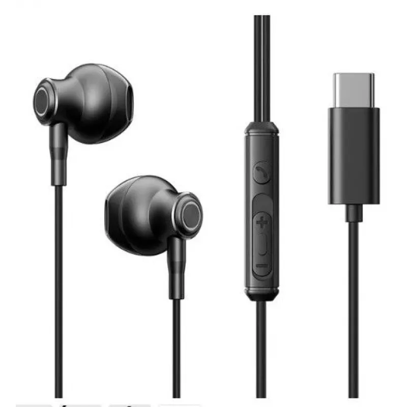 Joyroom TYPE-C Series JR-EC07 USB-C ausinės į ausis Metal Black