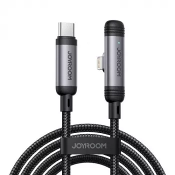 JOYROOM Type-C į Lightning EnjoyX Series 90° laidas A56, 30W, 480Mbps, 1,2m, juodas (S-A56)