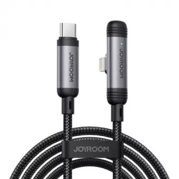 JOYROOM Type-C į Lightning EnjoyX Series 90° laidas A56, 30W, 480Mbps, 1,2m, juodas (S-A56)
