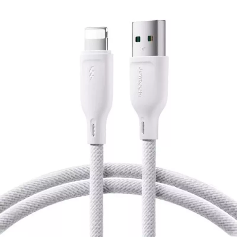 Joyroom USB-A to Lightning laidas Multi-Color Series A14, 480 Mbps, 3A, 1,2 m, baltas (SA34-AL3)