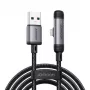 Joyroom USB-A į Lightning EnjoyX Series 90 laipsnių laidas A56, 3A, 480Mbps, 1,2m, juodas (S-A56)