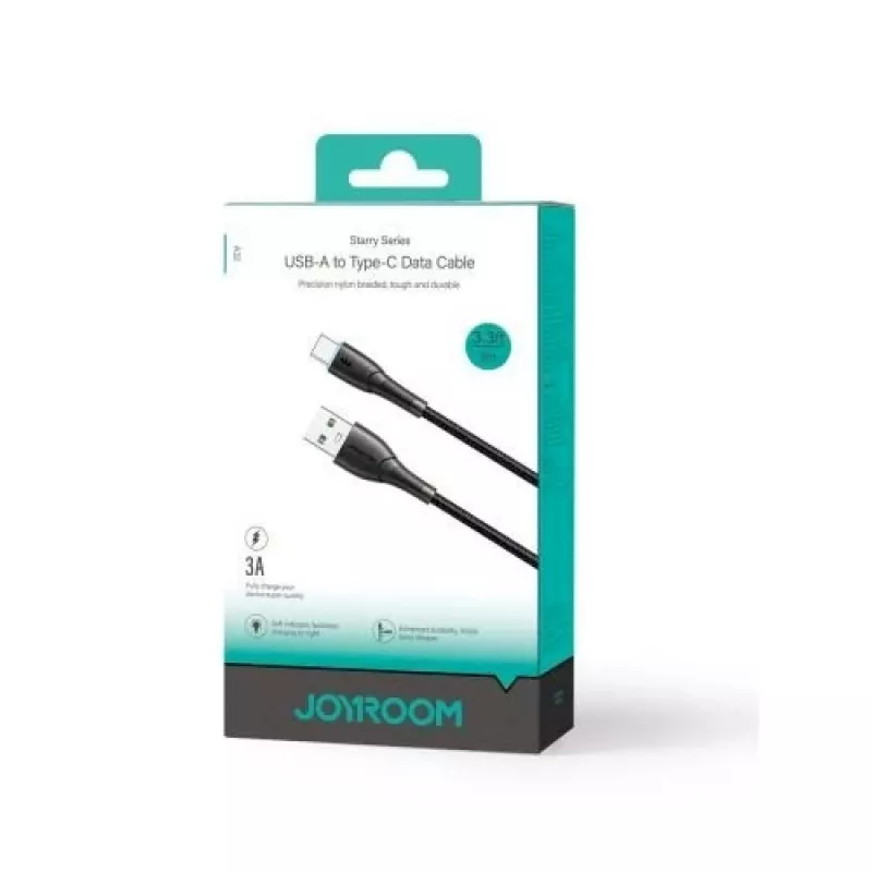 JOYROOM USB-A į USB-C laidas Starry Series, 480 Mbps, 3A, 1 m, juodas (SA32-AC3)