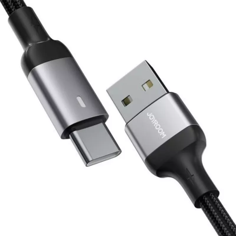 JOYROOM USB-A į USB-C duomenų laidas, 3A, 1,2 m, juodas (S-UC027A10)