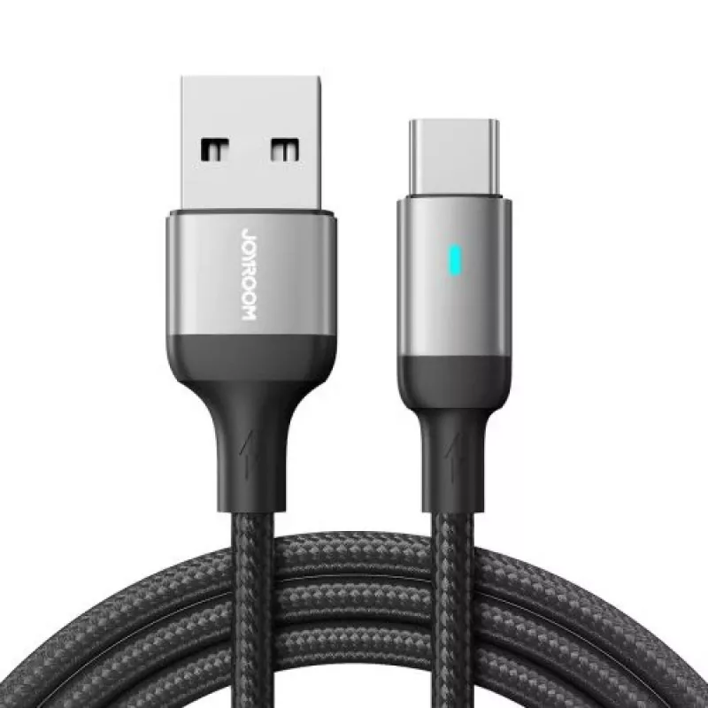 JOYROOM USB-A į USB-C duomenų laidas, 3A, 1,2 m, juodas (S-UC027A10)