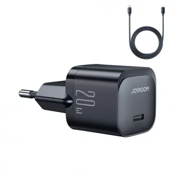 Joyroom USB-C 20W PD Mini Charger su USB-C į Lightning kabeliu - Juoda