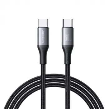 JOYROOM USB-C į USB-C Flash Series laidas A28 60W PD greitas įkrovimas 480Mbps duomenų sinchronizavimas 2m juoda
