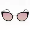 JPLUS Woman JP3038-01 Akiniai nuo saulės - Juodas acetato rėmelis, pilki polikarbonato lęšiai, UV400 apsauga, 51/25/145 mm