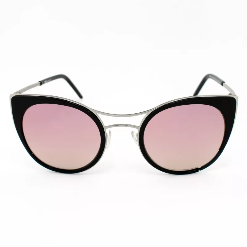 JPLUS Woman JP3038-01 Akiniai nuo saulės - Juodas acetato rėmelis, pilki polikarbonato lęšiai, UV400 apsauga, 51/25/145 mm