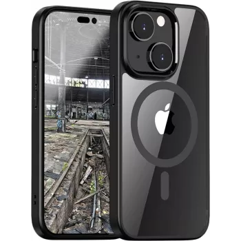 JT Berlin BackCase Pankow Hybrid MagSafe dėklas Apple iPhone 13 - juodas/permatomas 10923