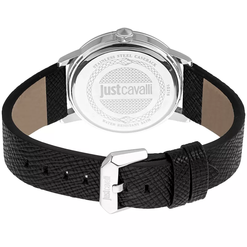 JUST CAVALLI MAN JC1G216L0015 42mm Blue Dial Leather Strap Quartz Watch