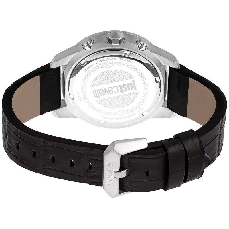 JUST CAVALLI MAN Watch JC1G215L0015 42mm Black Dial Leather Strap