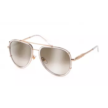JUST CAVALLI Unisex akiniai nuo saulės SJC029V570P79 Brown Havana rėmelis, pilki poliarizuoti lęšiai 57/17/140 mm