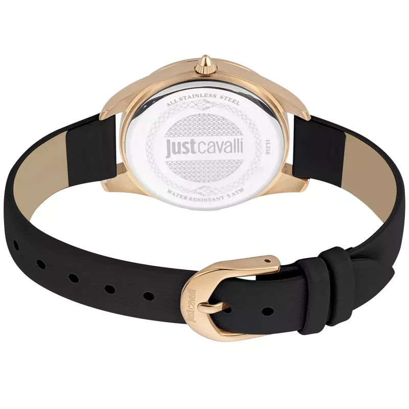 JUST CAVALLI Moteriškas laikrodis JC1L210L0025 32mm Kvarcinis Analoginis - Sidabrinis ciferblatas, Ruda oda