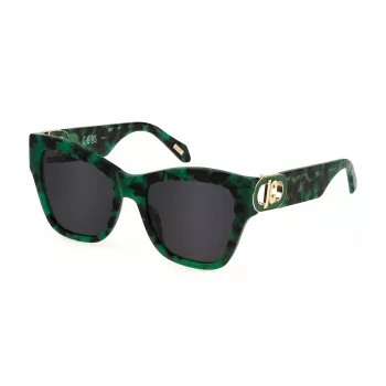 JUST CAVALLI Moteriški akiniai nuo saulės SJC037-54092I Havana Brown Acetate Geometric Frame 54mm