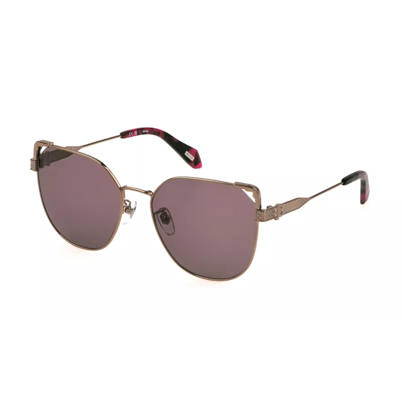 JUST CAVALLI Moteriški akiniai nuo saulės SJC042-580A39 Havana Ruda Drugelio Formos Acetato Rėmelis Rudi Gradientiniai Lęšiai 58/14/140 mm