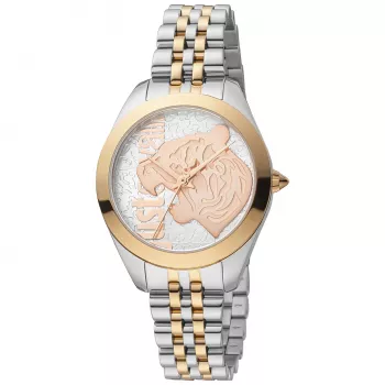 JUST CAVALLI Moteriškas Laikrodis JC1L210M0185 32mm Nerūdijantis Plienas Sidabrinis Milano Tinklelis