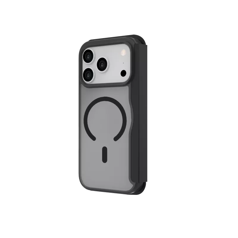 JUST MUST CHAMPION II FLIP CASE MAGSAFE, skirta iPhone 17 Pro, juoda