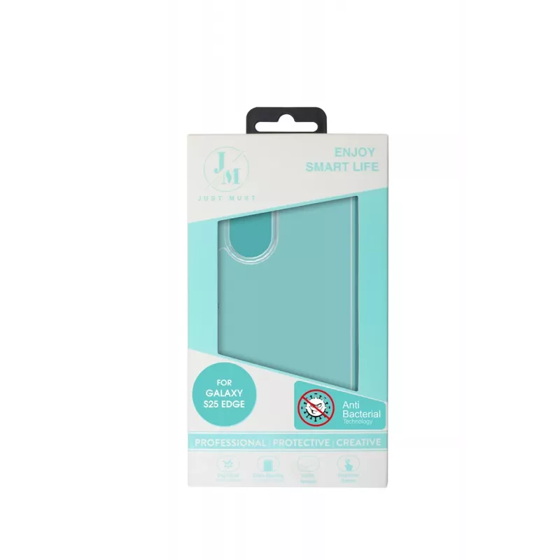 JUST MUST JM ANTI-BACTERIA TPU, skirtas Galaxy S25 Edge, skaidrus