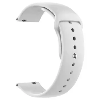 Just Must JM S1 Silikoninis laikrodžio dirželis 22 mm baltas, skirtas Samsung Galaxy Watch 4/5/6 ir kitiems