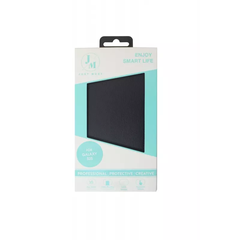 JUST MUST JM STAND FLIP CASE, skirtas Galaxy S25, juoda