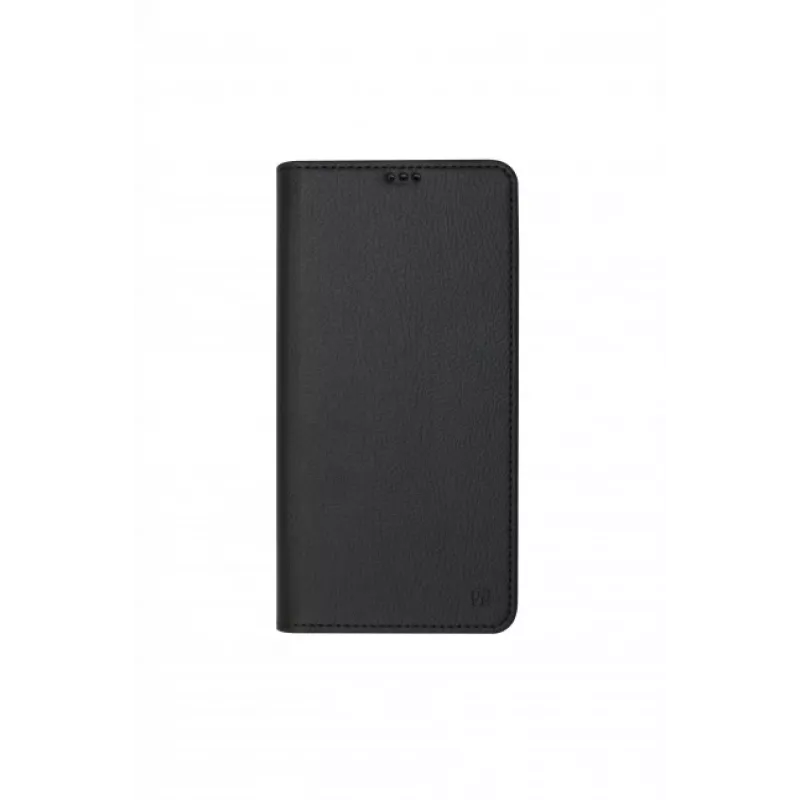 JUST MUST JM Stand Flip Case, skirtas Samsung Galaxy A35 5G, juodos spalvos – PU odos dėklas su kortelių kišenėmis ir atrama