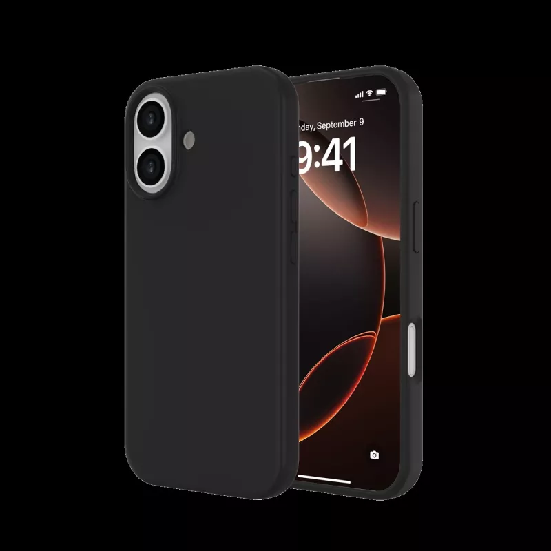 JUST MUST REGULAR DEFENSE SILICONE su MAGSAFE, skirtas iPhone 17, juodas
