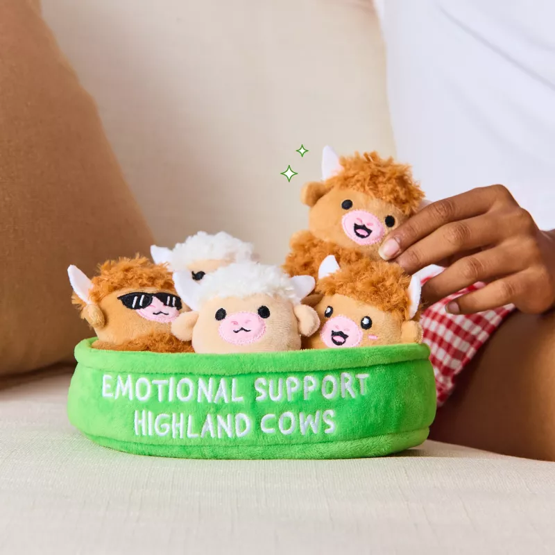 Just Play Emotional Support Highland Cow Plush Toy - Brown, 10 Inches