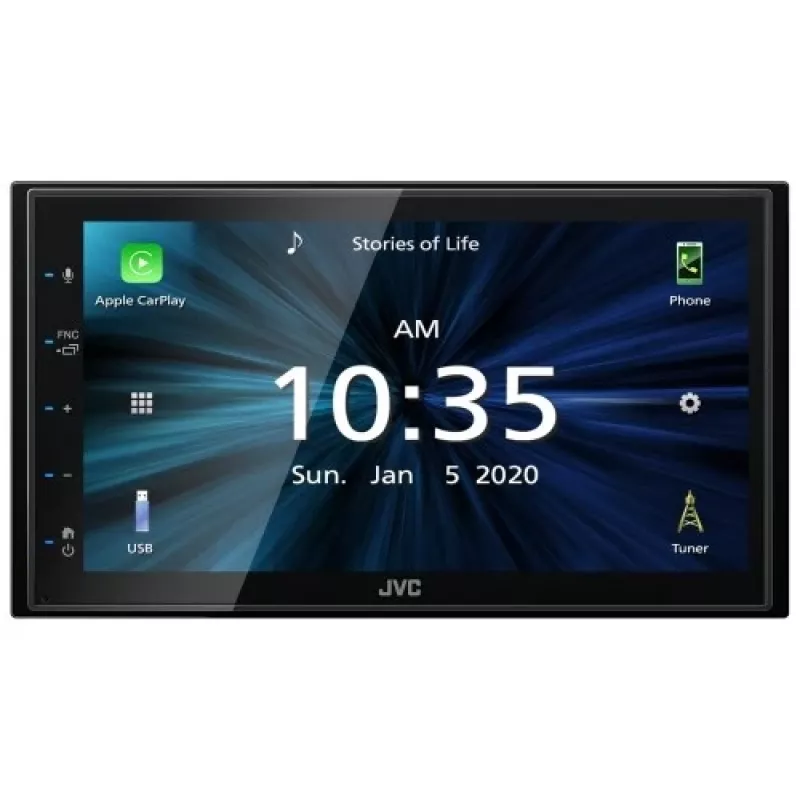 JVC KW-M560BT 6.8 inch Bluetooth automobilinis medijos imtuvas su 13 juostų ekvalaizeriu, Android veidrodžiu, 3 išėjimais ir galine USB