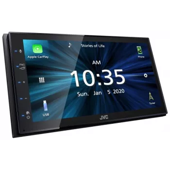 JVC KW-M560BT 6.8 inch Bluetooth automobilinis medijos imtuvas su 13 juostų ekvalaizeriu, Android veidrodžiu, 3 išėjimais ir galine USB