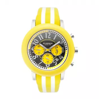 K&BROS Unisex Analoginis Laikrodis 9427-3-710 43mm Nerūdijančio Plieno Korpusas Juodas Ciferblatas Odinis Dirželis