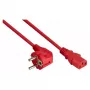 Kabelmeister 90° kampinis Schuko į C13 maitinimo laidas 1.8m Red