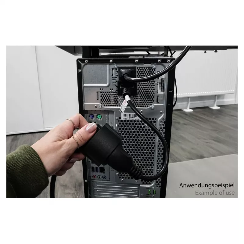 Kabelmeister C14 į Schuko lizdą maitinimo adapterio laidas 0,15 m juodas