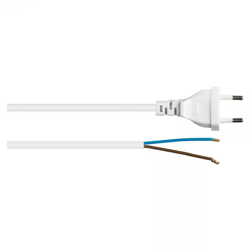 Kabelmeister Euro maitinimo laidas atviru galu, 3 m, baltas (H03VVH2-F)