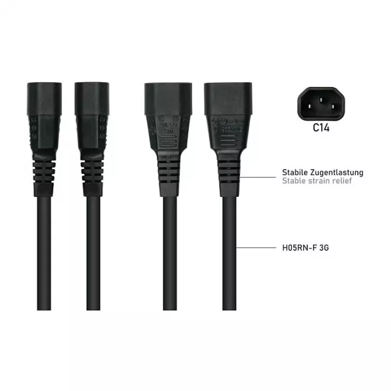 Kabelmeister IEC C14 į C15 maitinimo laidas 3 m (SK1450-S030) – juodas