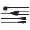 Kabelmeister Schuko maitinimo skirstytuvo laidas, 90° kampinis kištukas į C13 + C5, juodas, 2m