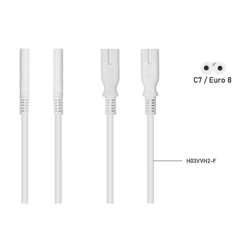 KABELMEISTER SK0877-W003 maitinimo skirstytuvo laidas IEC C8 į 2x IEC C7, 0,3 m, juodas