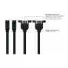Kabelmeister USB 2.0 ilginamasis laidas, Type-A kištukas į skydelyje montuojamą Type-A lizdą, 1 m, juodas