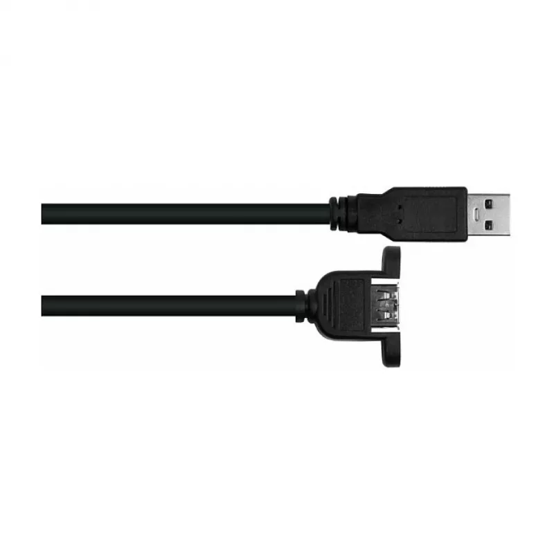 Kabelmeister USB 2.0 ilginamasis laidas, Type-A kištukas į skydelyje montuojamą Type-A lizdą, 1 m, juodas