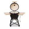 Kamado Bono Grande keraminė kepsninė 23″ su anglimis ir vežimėliu, juoda