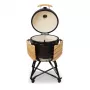 Kamado Bono Grande keraminė kepsninė 23″ su anglimis ir vežimėliu, juoda
