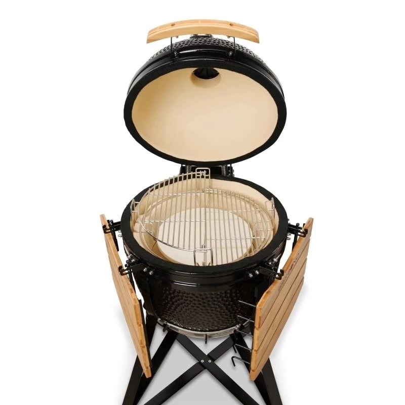 KAMADO BONO MEDIA 20 (52CM) Keraminė anglies kepsninė, blizgi juoda
