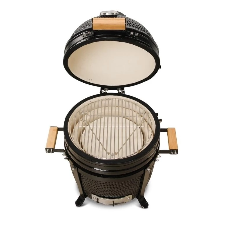 KAMADO BONO MINIMO 15 (40CM) Kamado keraminis grilis, 33 cm kepimo grotelės, blizgiai juoda