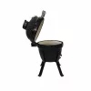 Kamado Bono Picnic keraminė kepsninė 13 colių kamado grilis su vežimėliu, anglimi, juodas